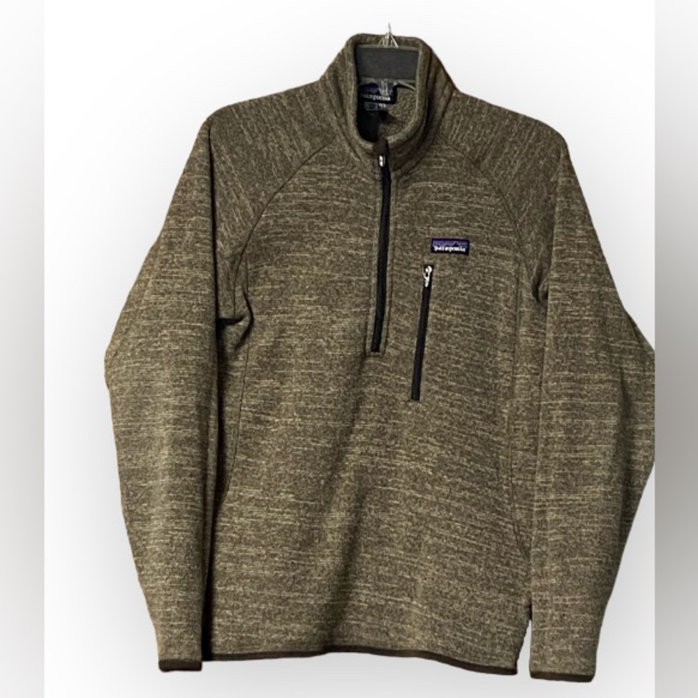 Men’s Patagonia Men's Better Sweater® 1/4-Zip Fleece SZ S Brown/Cream